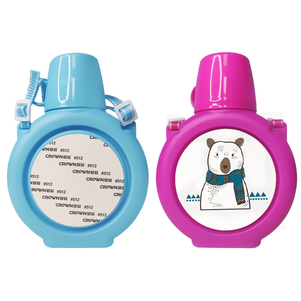 Impresión de transferencia de calor hervidor dibujo DIY botella de agua fría sublimación de calor niños botella de agua fría impresión patrón de dibujos animados material en blanco