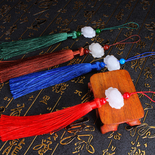 Fan tassels, white jade lotus tassels, ancient Hanfu tassels, fan pendants, Chinese knot tassels