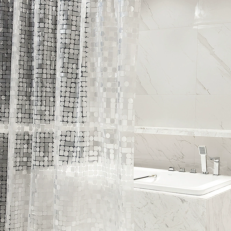 [Прямая поставка Amazon] 3D прозрачный геометрический узор EVA занавеска для душа душевая подкладка Водонепроницаемая занавеска для ванной комнаты
