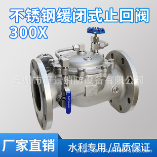 Stainless Steel Slow-Closing Check Valve 300X Water Operation Water Conservancy Modification Special Jingjia 304 Stainless Steel Check Valve 300