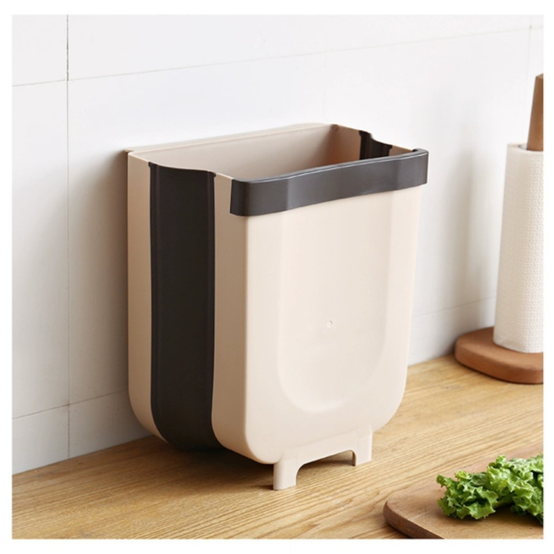 [Big Sale] Casual Kitchen Foldableing Trash Can Kitchen Trash Can Hanging Household Cabinet Door Wall Hanging Storage Tube