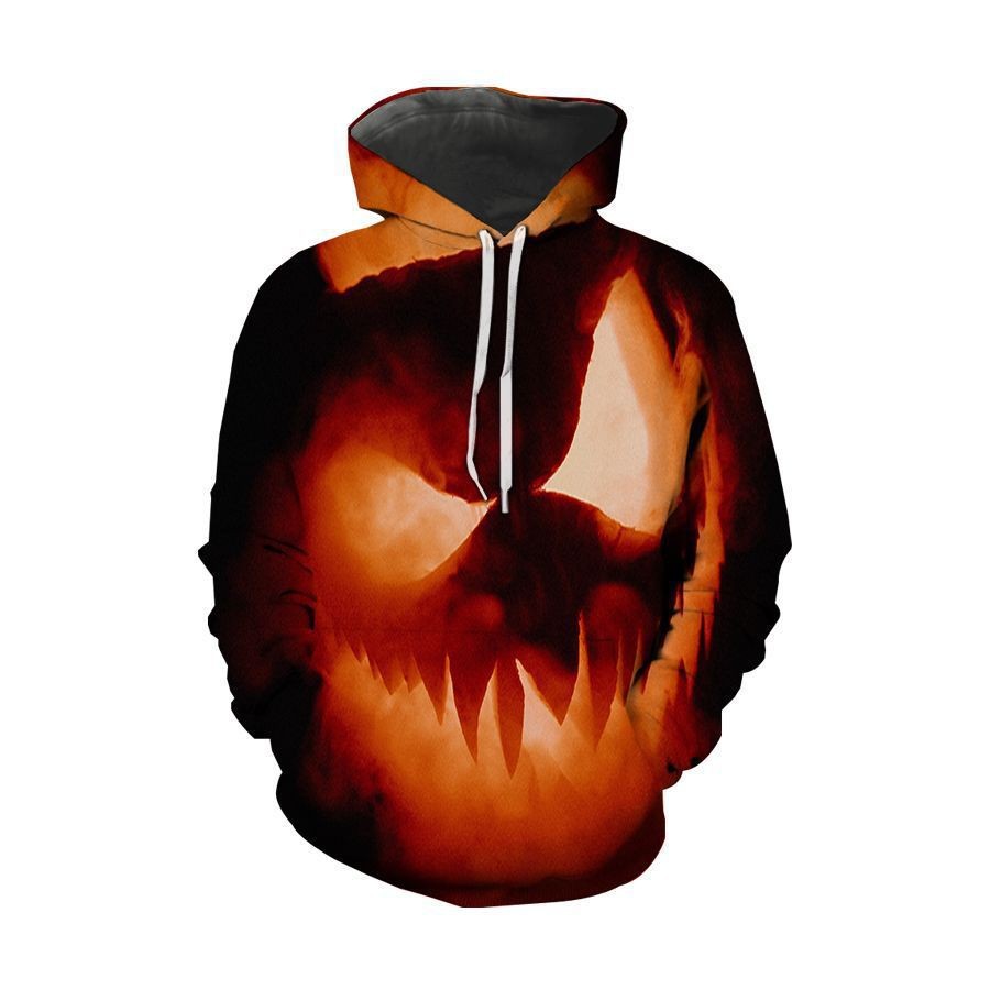 boy 2025 European And American Halloween Men's Cross-Border New Ghost Face Trendy Print Christmas Series Hooded Sweatshirt_voghion.com