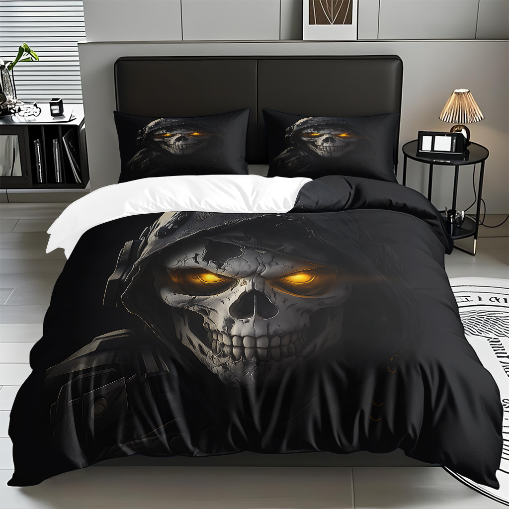 TEMU / JIT transfronterizo hogar cabeza de colcha impresa digital conjunto de edredón abrasivo fuente de ventilación fábrica directa