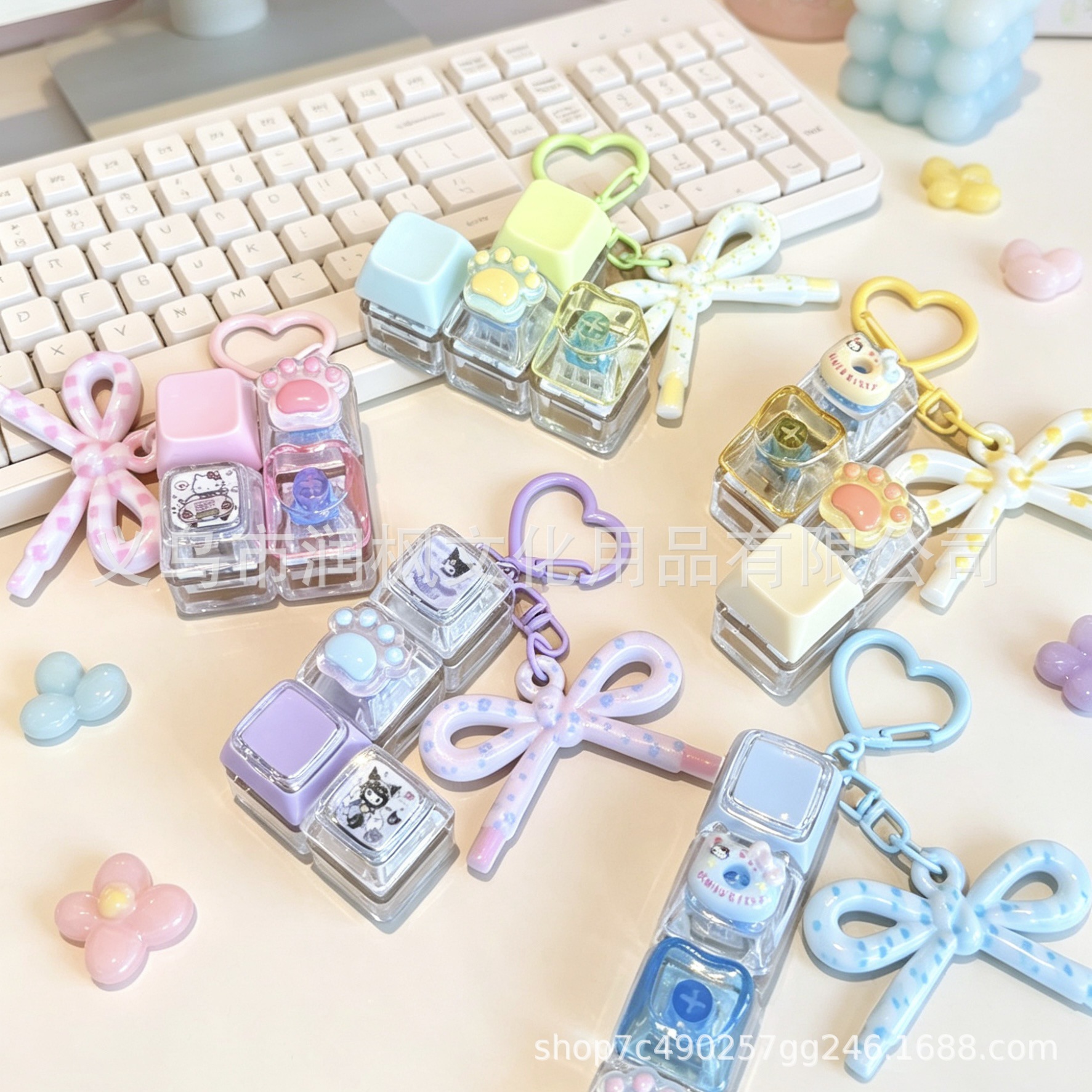 Keyzonic (Cross-border trading), cute hairgrip with bow, keyboard, pendant