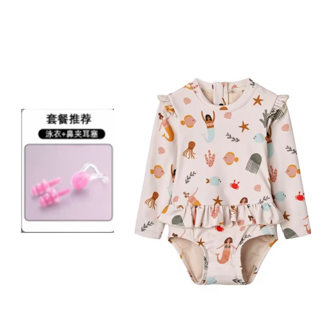 Niños trajes de baño de manga larga de secado rápido para niñas nuevas niñas lindas trajes de baño al por mayor