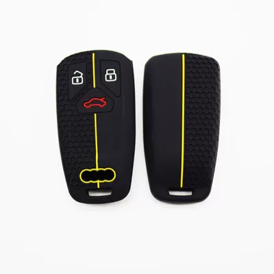Static Rod/Key Bag silicone key set honeycomb - black-yellow-line