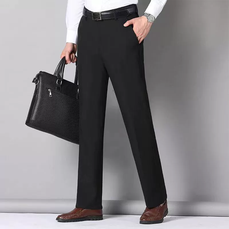 Свободные брюки для мужчин среднего и пожилого возраста Западные брюки Брюки для папы Базовые Популярные Костюмные брюки Мужские прямые повседневные брюки среднего возраста