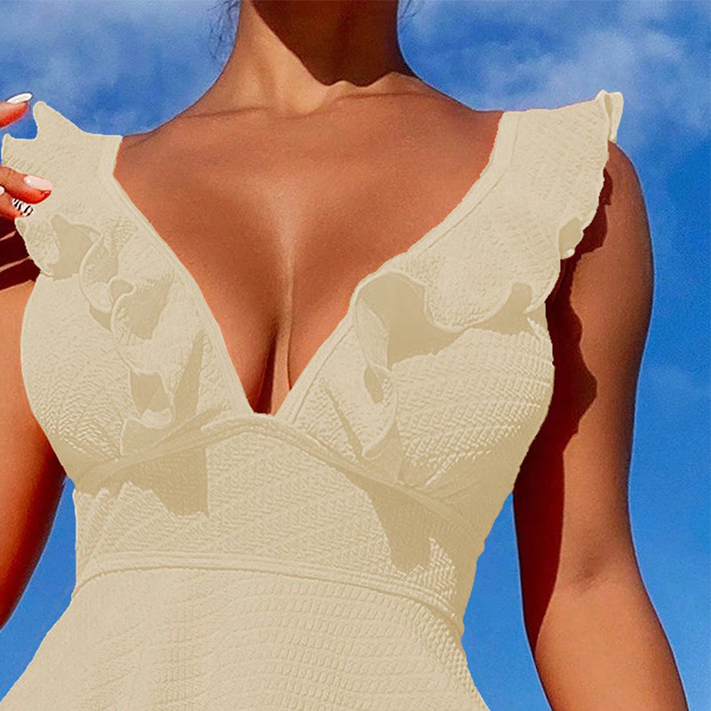 GraceChic GraceChic Swimwear 2024 Nuovo costume da bagno conservatore europeo e americano con scollo a V e volant che copre la pancia per le donne di fascia alta_voghion.com