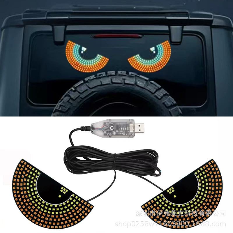 Новый светодиодный светильник Devil Eye для автомобиля, многорежимный предупредительный светильник для предотвращения столкновений сзади, USB декоративный светильник, 11 режимов