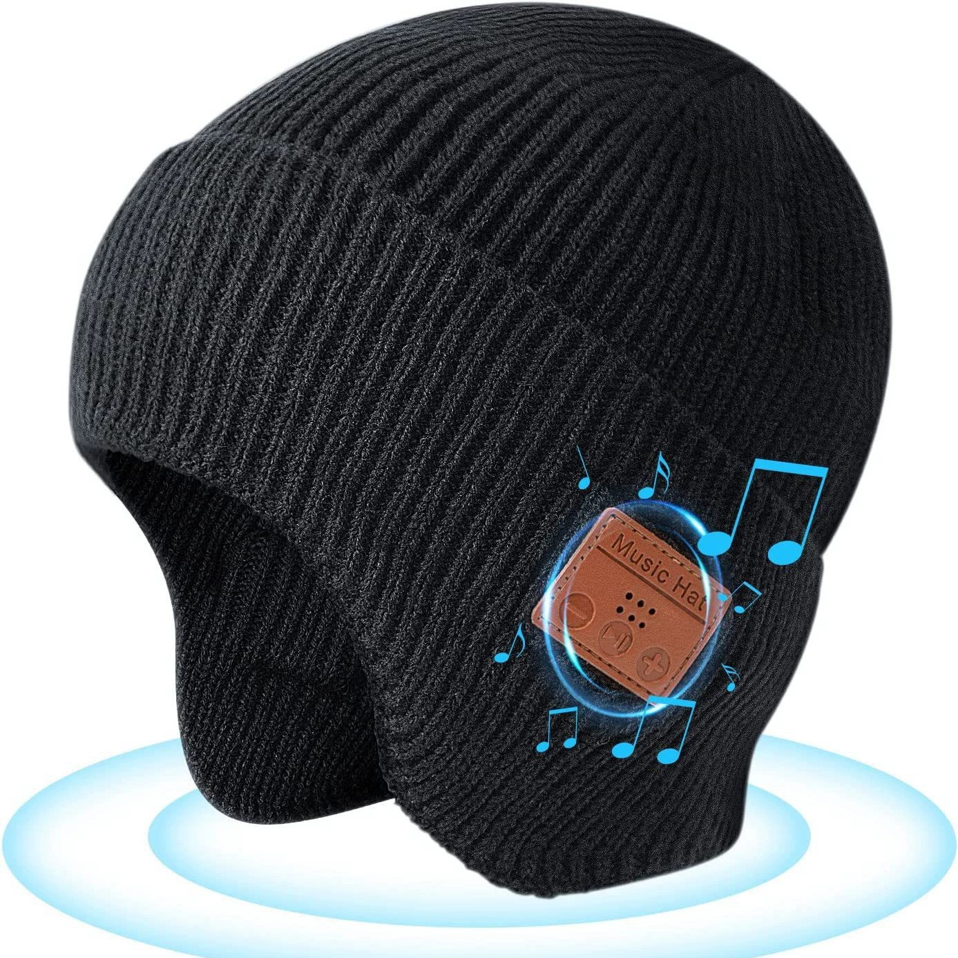 Трансграничная беспроводная музыка Bluetooth трикотажная теплая шляпа встроенная гарнитура модная ушная утолщенная зимняя шапка универсальная для мужчин и женщин