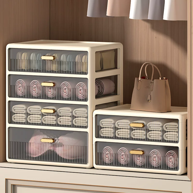 Underwear, tights, socks, plastic storage box, three in one