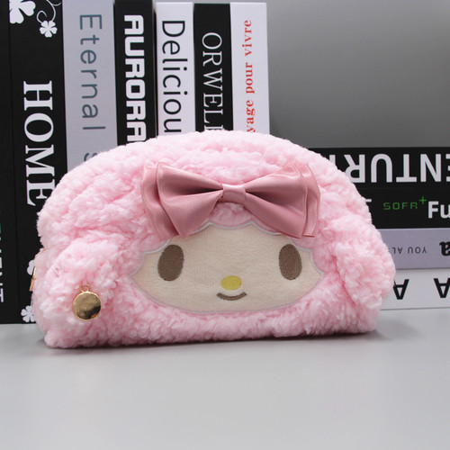 Japanese ins plush lamb piano pencil bag for girls cute large capacity cartoon stationery bag high appearance cosmetic bag