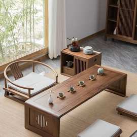 日式茶几榻榻米矮桌新中式实木禅意小桌子飘窗长方形茶桌椅矮炕几