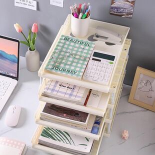 Multi-Layer File Rack Storage Desktop Organization Desk Office A4 Paper File Rack