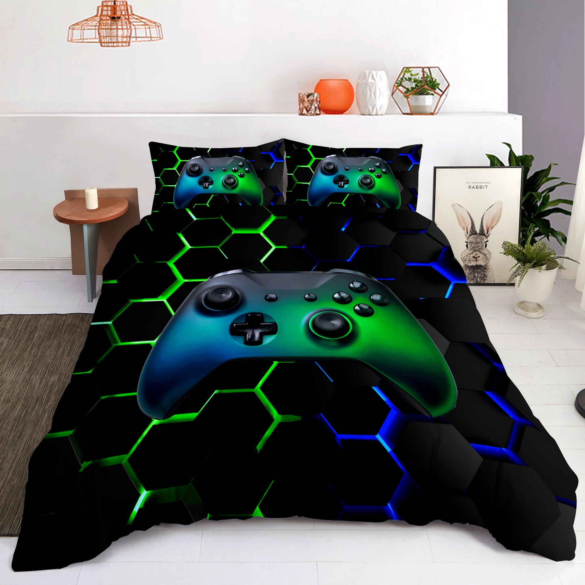 Textil doméstico transfronterizo abrasivo digital impresión quilt kit retro mango de juego fuente fábrica asume TEMU / JIT