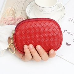 New fashionable woven pattern women's handbag casual women small bag lady's zero money coin purse zipper key bag