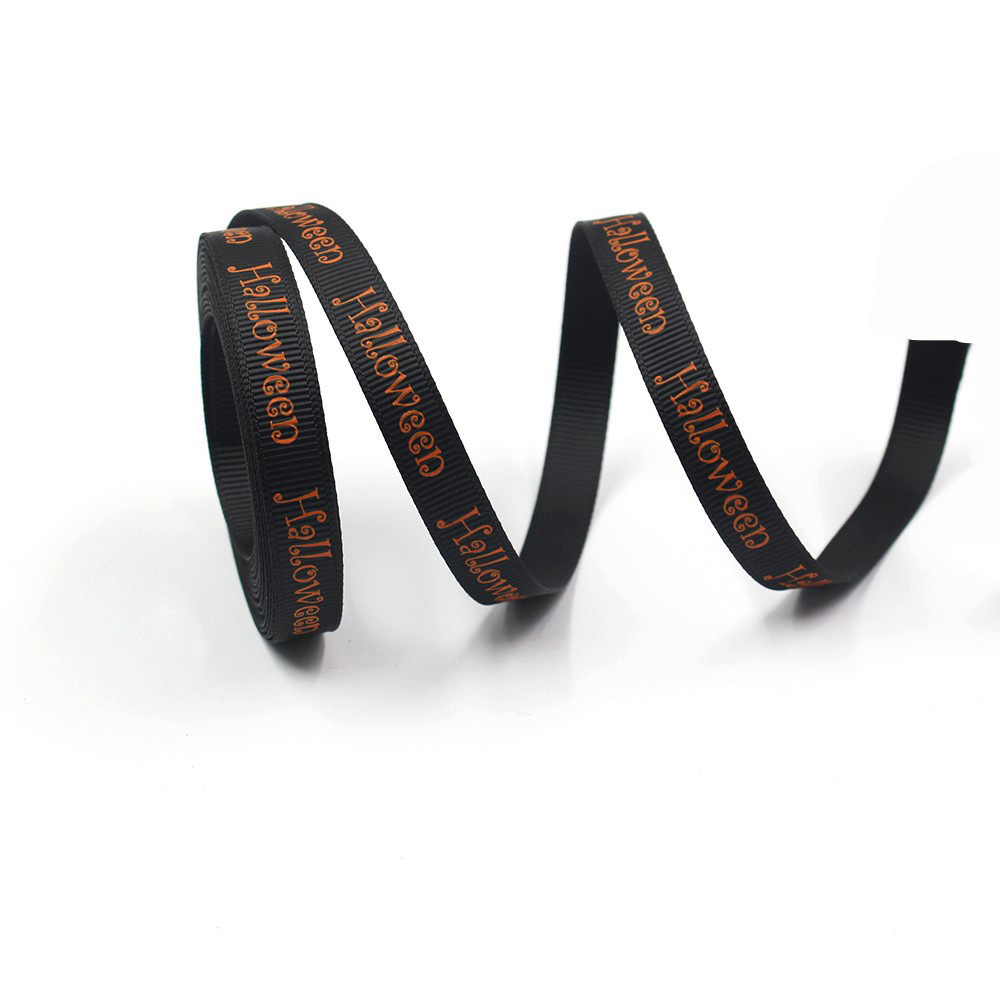 10mm cinta Halloween FIESTA DE Halloween escena decoración arco tocado material letras inglesas cinta de color sólido