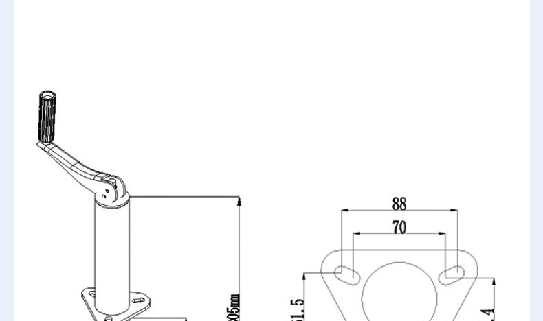Top-Of-The-Line Trailer 0kg with Detachable Yacht and Rv Repair Support Legs, Wheel Base Plate, 2000Lbs Support Frame