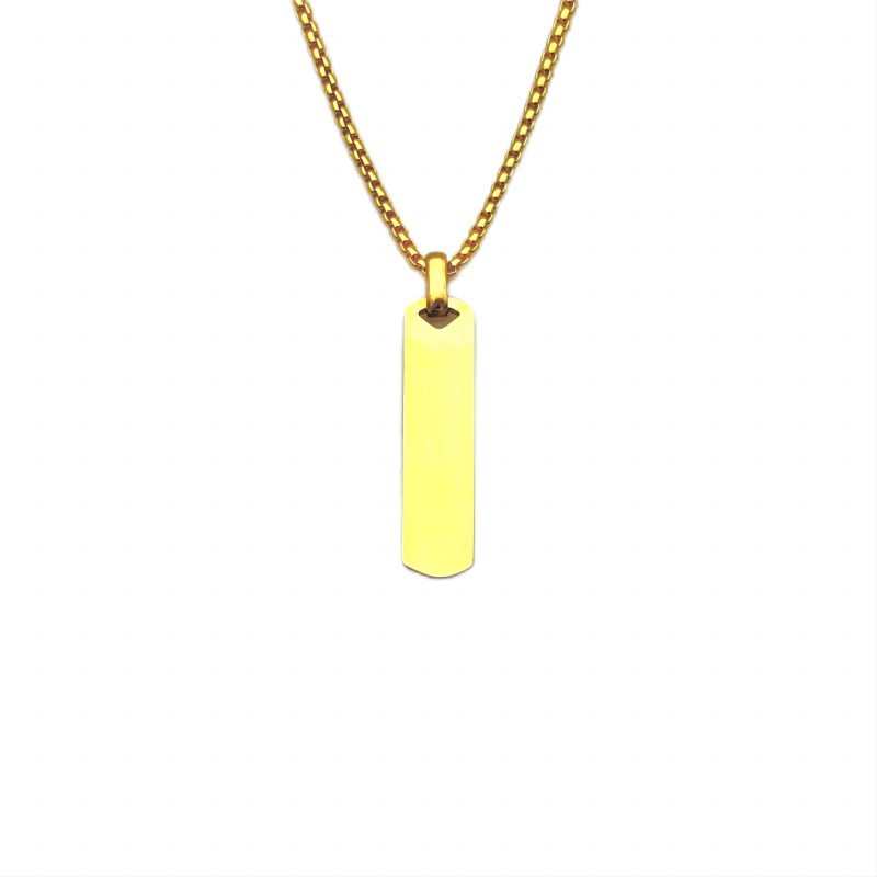 Titanium Steel Material Simple Style Solid Color Rectangle Titanium Steel Unisex Pendant Necklace Men Pendant Necklaces
