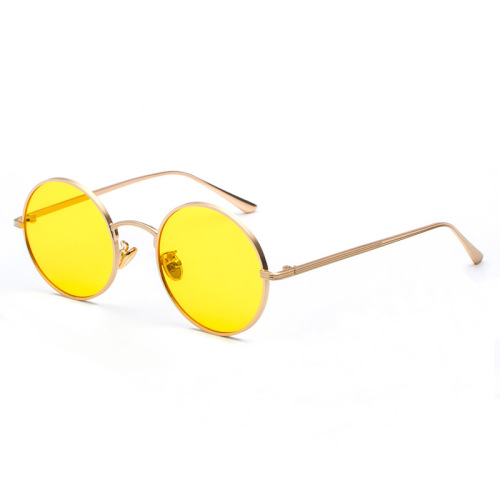 Jet 8343 Metal Round Frame Sunglasses for Women Korean Fashion Retro Punk Style Sunglasses for Men Harajuku Style Personalized Sunglasses