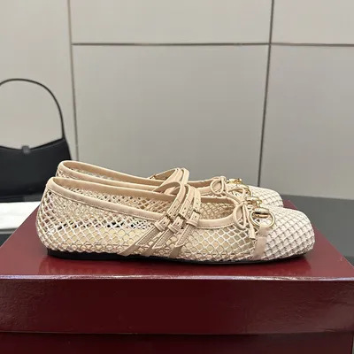 现货新款浅金马衔扣蝴蝶结真皮芭蕾平底鞋女百搭舒适时尚休闲鞋|undefined
