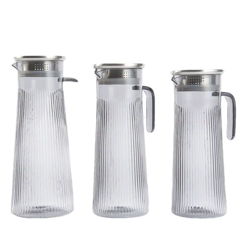 Botella de agua fría de plástico PC olla de acrílico a rayas olla resistente a altas temperaturas restaurante jugo de té restaurante botella de agua fría resistente a la caída