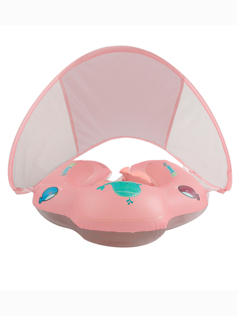 Flotador de natación transfronterizo en stock para bebés de 0 a 8 meses, flotador antivuelco, flotador inflable con parasol engrosado.