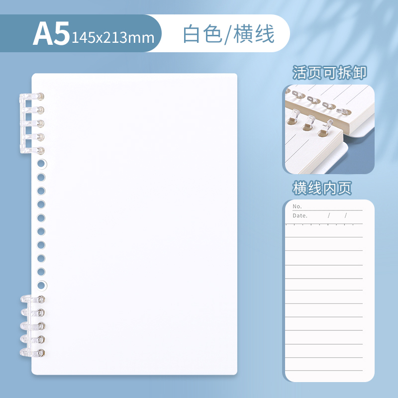 A5 • Pure White • Horizontal Line • 1 book