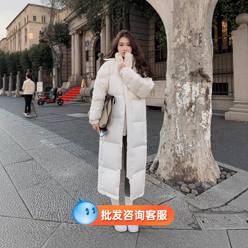 广州十三行平湖白鸭绒女士羽绒服高级感中长款冬季女装外套女批发