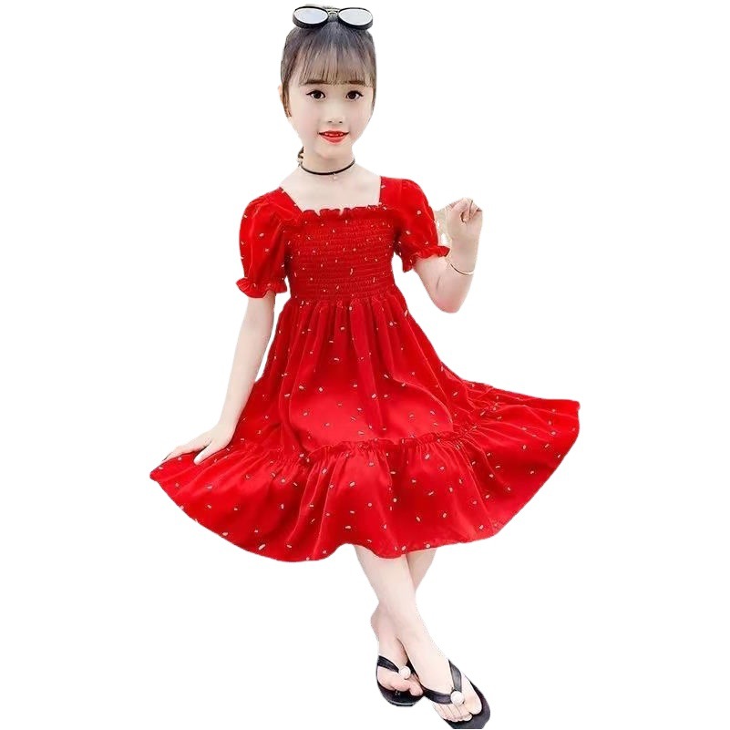 Vestido de princesa para niñas 2024 nuevo estilo vestido de niña de estilo súper extranjero vestido de verano para niños vestido de niña grande de red