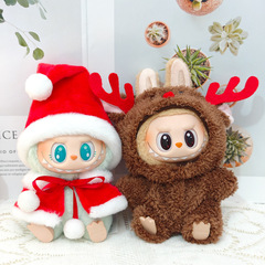 一世代二世代ブラインドボックスLabubuストラップクリスマスマント人形服布ビスケット人セータークリスマス帽