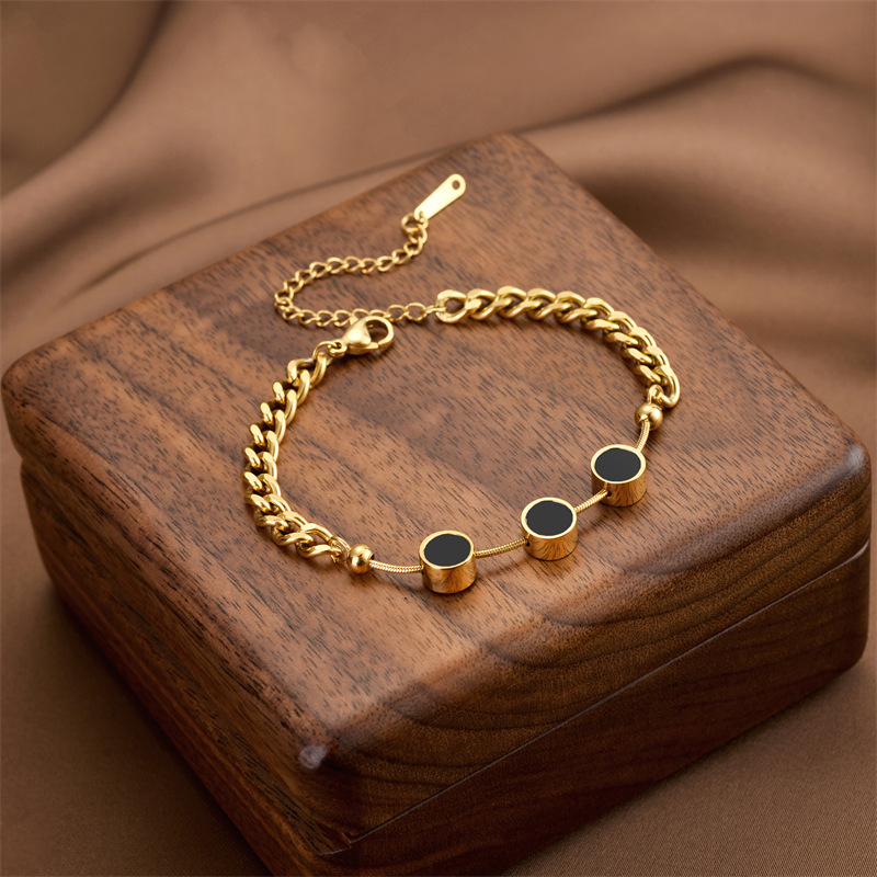 Joyas transfronterizas europeas y americanas Pulsera de acero de titanio de todo fósforo Versión coreana del temperamento bohemio Pulsera de acero de titanio que no se desvanece Joyería femenina