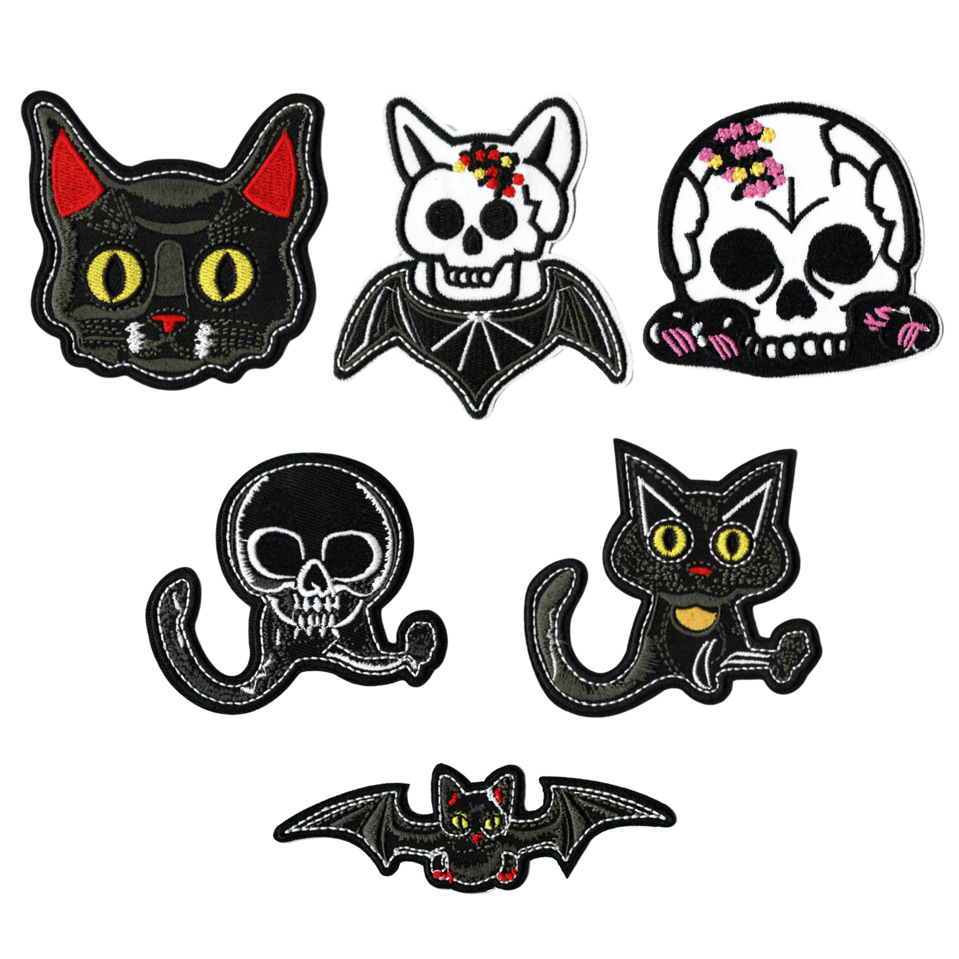 跨境新款万圣节布贴卡通南瓜蝙蝠儿童贴布饰品幽灵胸针徽章刺绣贴