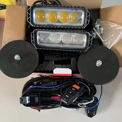 Bumper Fog Light Laser Headlight, Fog lamp - a-pair-of-four-lens-laser-spotlights-12v-remote-control-strobe-strong-magnet