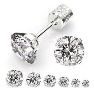 跨境新款四爪镶钻3A双面锆石耳饰欧美爆款时尚不锈钢耳钉耳饰批发