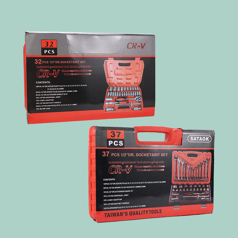 Fabricante 3 juego de manga de 2 piezas llave de enchufe bujía herramienta combinación traje conjunto de 37 piezas