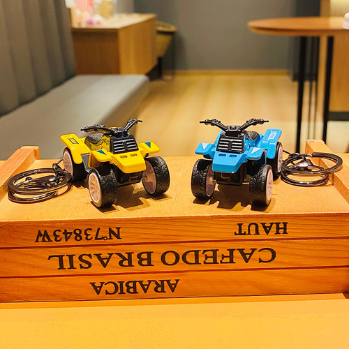 Creative cartoon sand motorcycle toy personalized keychain student backpack accessory couple small gift wholesale