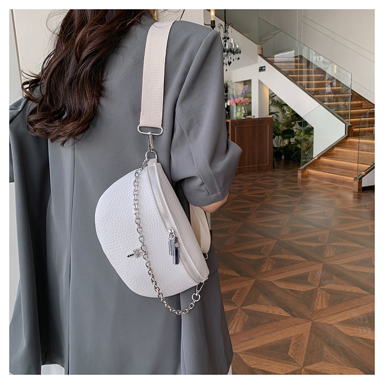 Single Shoulder Strap Strap Type Women's Streetwear Solid Color PU Waist Bags