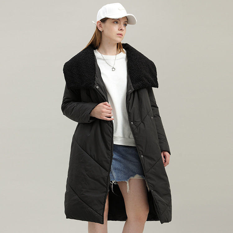 Chaqueta de Algodón de Longitud Media para Mujer de Fibra de Poliéster para Invierno