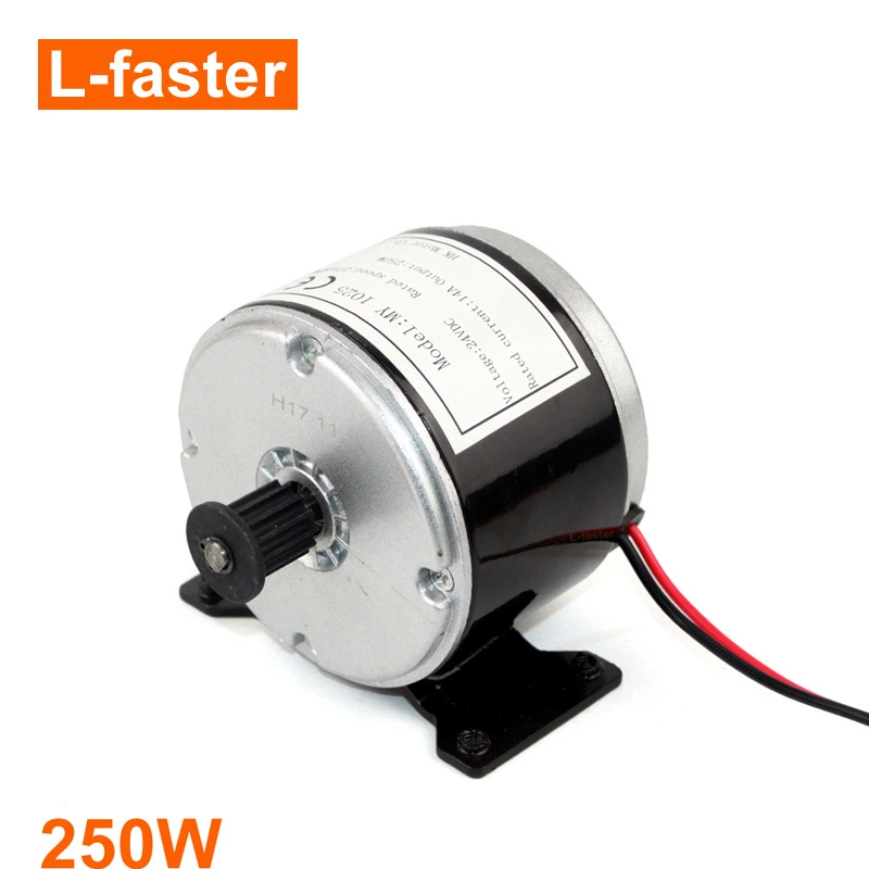 24V 250W Высокоскоростной щеточный двигатель MY1016 ременный привод HTD-5M шкив электрический маленький скутер