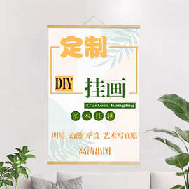跨境热销帆布挂画来图现做亚马逊热卖挂画卷轴DIY抽象海报装饰画