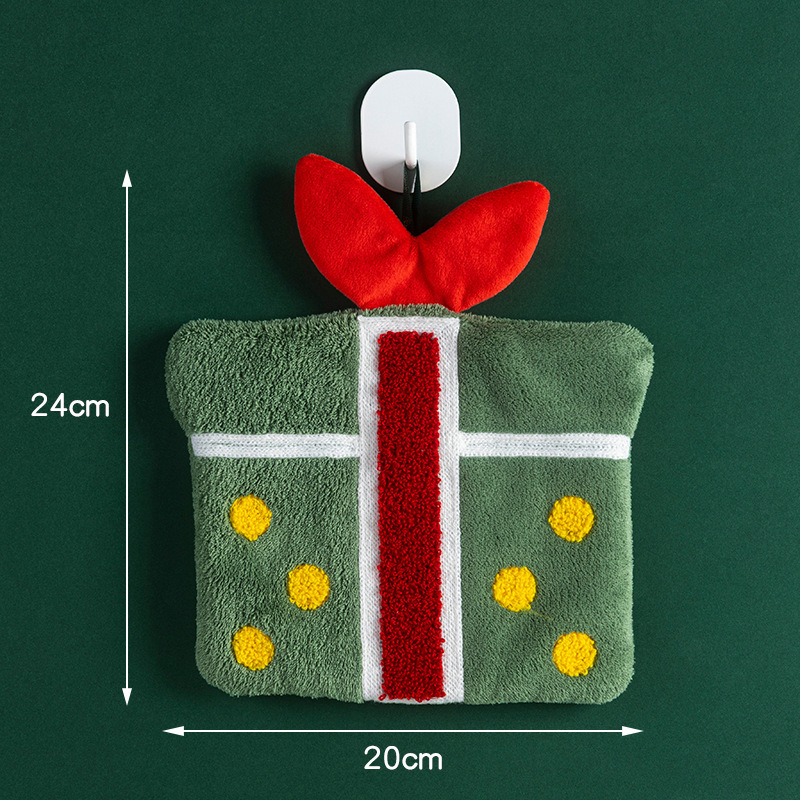 クロスボーダーコーラルベルベットハンドタオルクリスマスシリーズ家庭用ハンドタオルはキッチンやバスルームの速乾性タオルに掛けることができます|undefined
