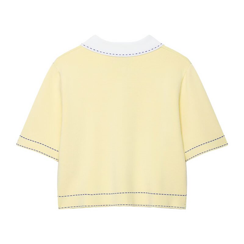 ZR外贸批发 欧美风女装 时尚气质百搭POLO 衫缉线针织外套2142109|undefined