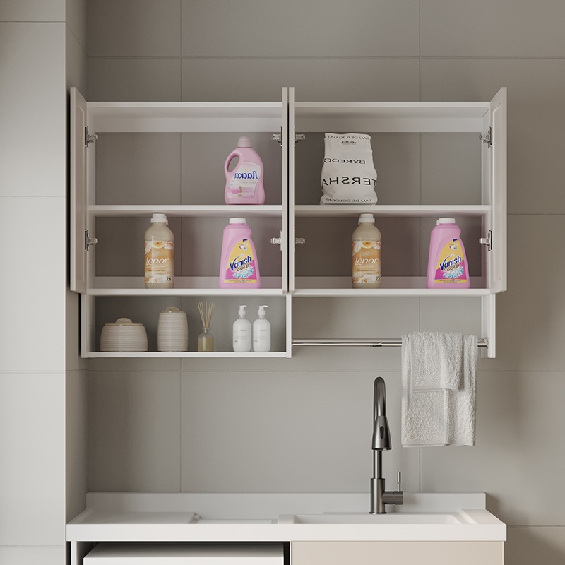 Gabinete de almacenamiento de balcón de aluminio espacial grueso tipo pared colgante gabinete de almacenamiento de cocina gabinete de almacenamiento de pared