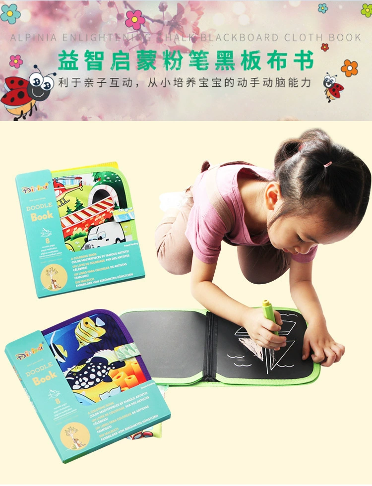 Children's handheld drawing board, cloth book dust-free, chalk, canvas, toy, science and technology