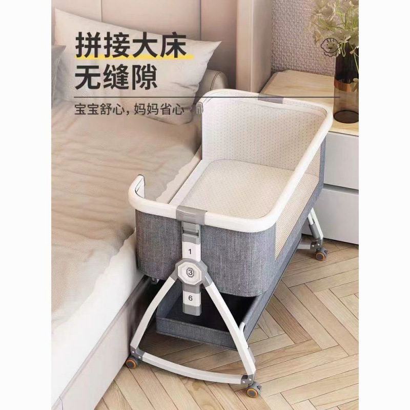 Crib Removable Portable Baby Cradle Bed Foldableable Multi-Functional Bb Bed Newborn Kidsren Splicing Large Bed