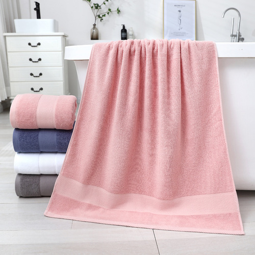 Sandpaper bag packaging double-sided pure cotton bath towel factory wholesale 70*140cm thick 100% cotton adult embroidery logo
