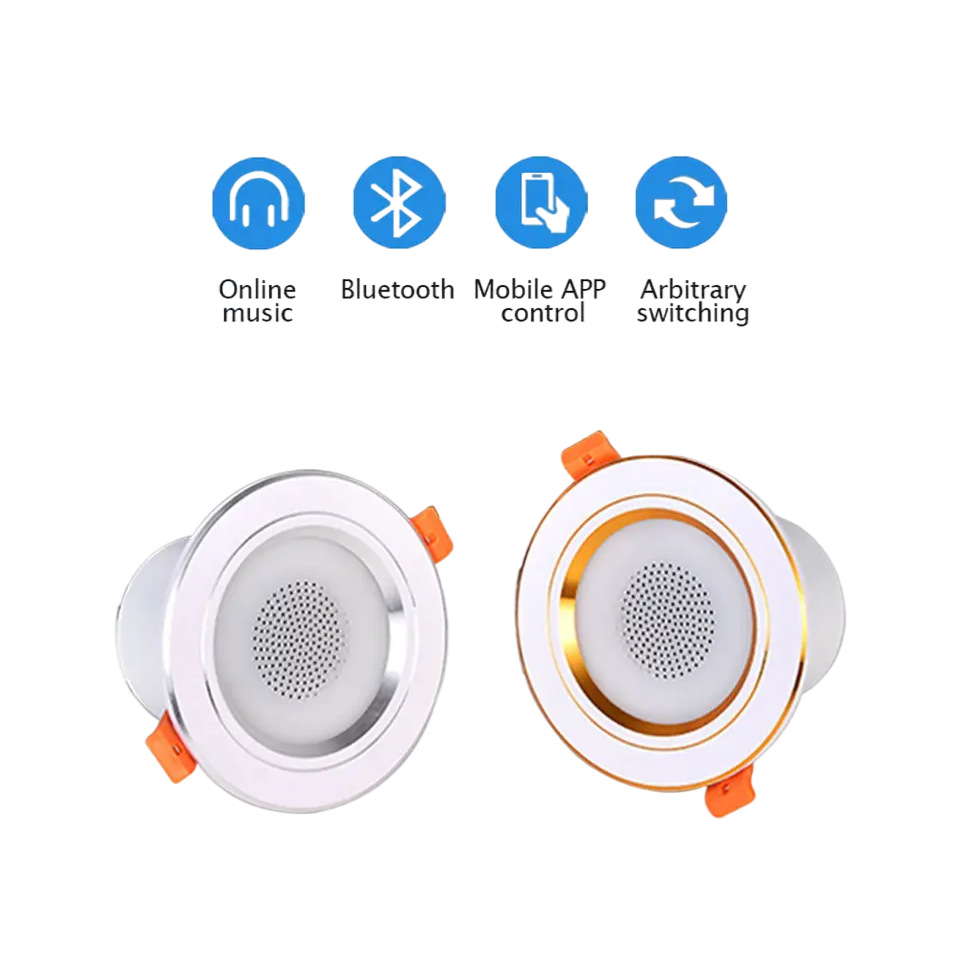 LED喇叭音响嵌入式家用天花板蓝牙音箱吊顶环绕背景音乐筒灯音响