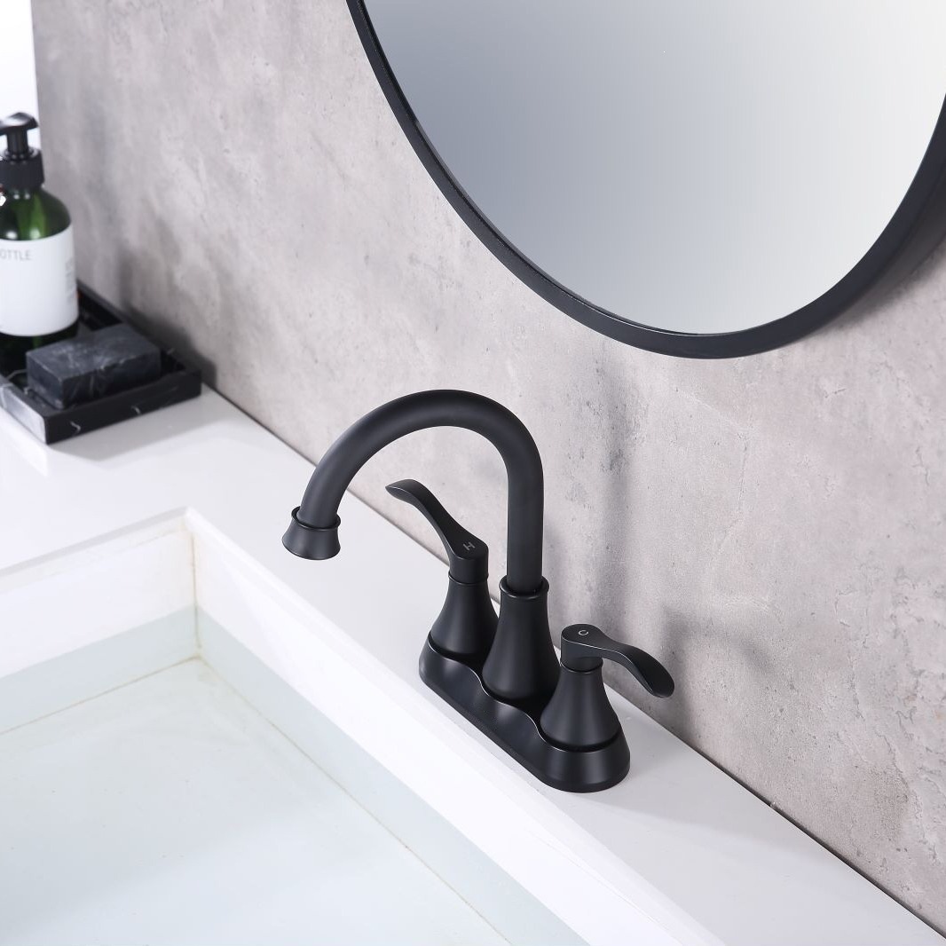 4 pulgadas de estilo americano frío y caliente doble mango baño baño lavabo lavabo grifo certificación CUPC Amazon