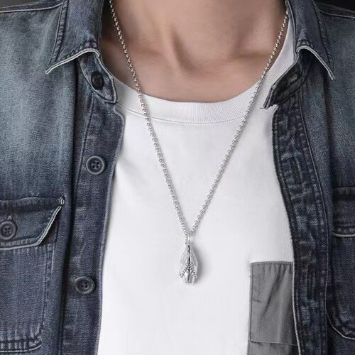 Chiba Taiyin Lucky Buddha Hand Pendant for Men and Women Bright Frosted Retro Trendy Couple Buddha Bead Necklace Pendant
